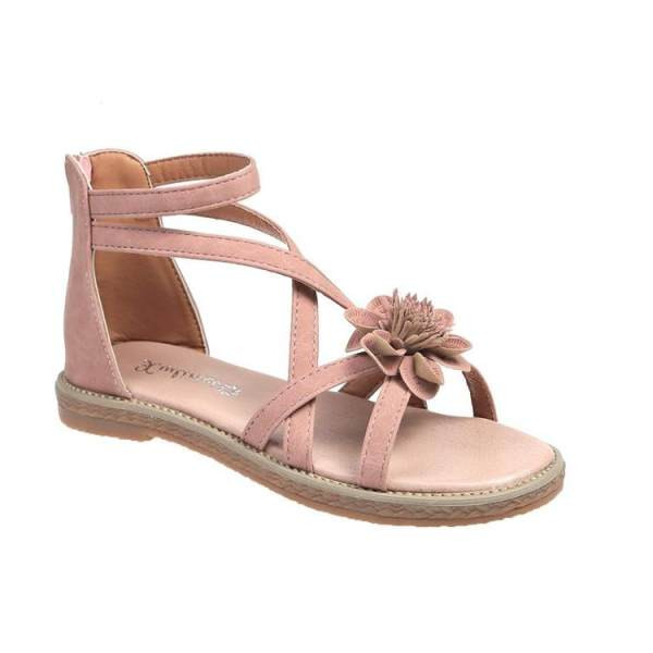 Sandale de dama cu decor floral si fermoar