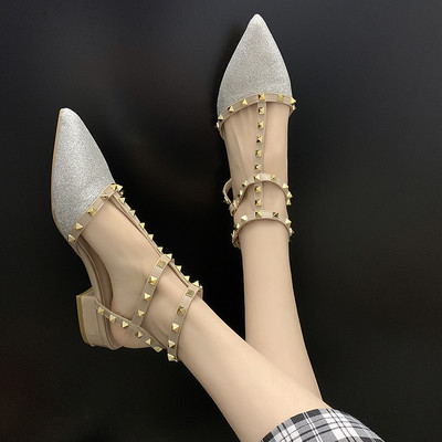 Ženske svjetlucave sandale na špic