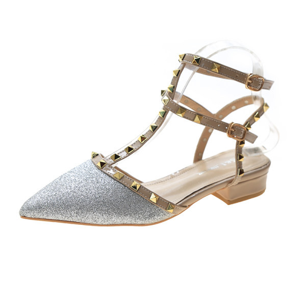 Ženske svjetlucave sandale na špic