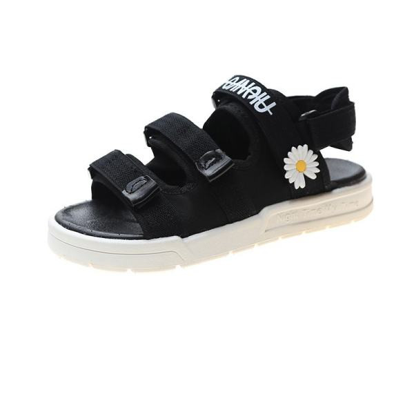 Ležerne ženske sandale sa 3D elementom i natpisom