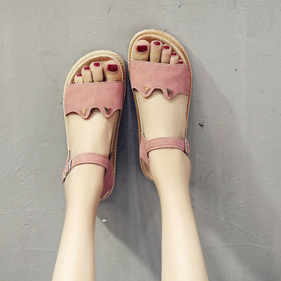 Ženske eko antilop sandale sa 3D elementom