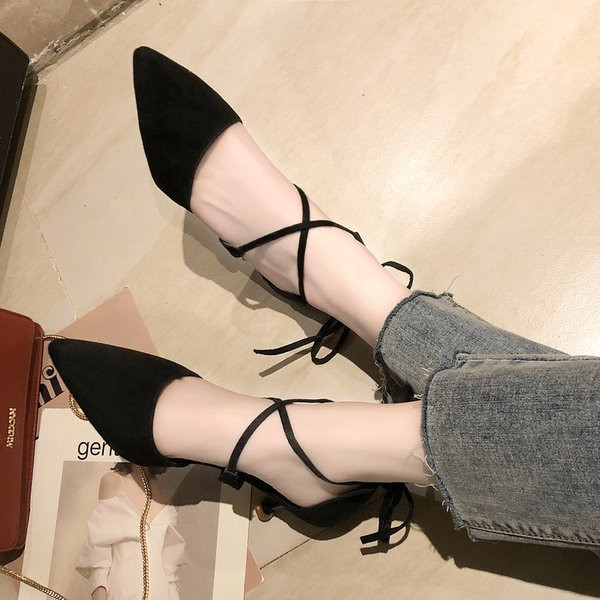 Sandale moderne pentru femei din piele intoarsa ecologica cu toc subtire