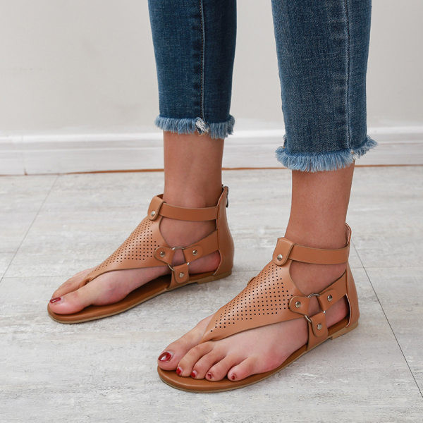 Sandale casual pentru femei cu talpa joasa din piele ecologica