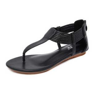Sandale casual stil roman din piele ecologica cu fermoar