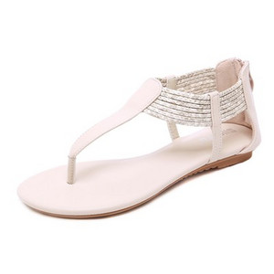 Sandale casual stil roman din piele ecologica cu fermoar
