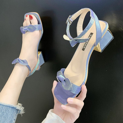 Ležerne ženske sandale s niskom debelom petom