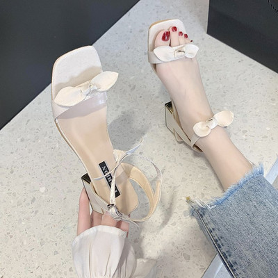 Ležerne ženske sandale s niskom debelom petom