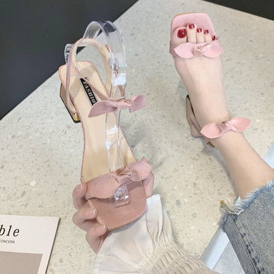 Ležerne ženske sandale s niskom debelom petom