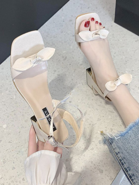 Ležerne ženske sandale s niskom debelom petom