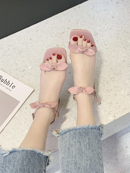 Ležerne ženske sandale s niskom debelom petom