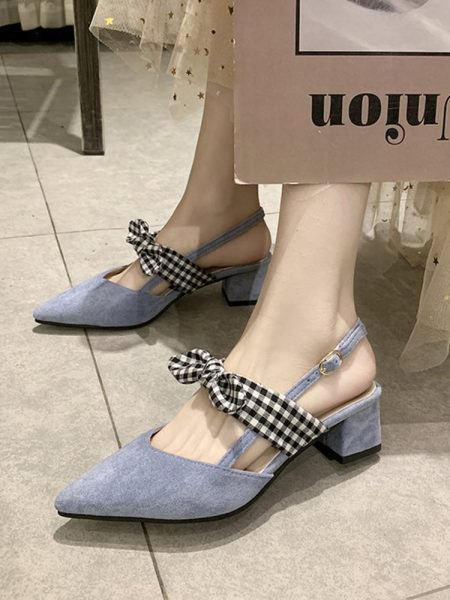 Ženske casual sandale od eko brušene kože i tekstila