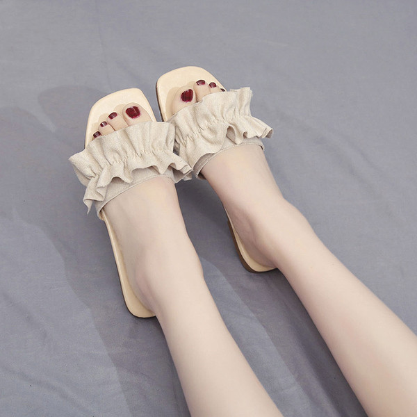 Papuci de vara dama cu bucle si talpa plata