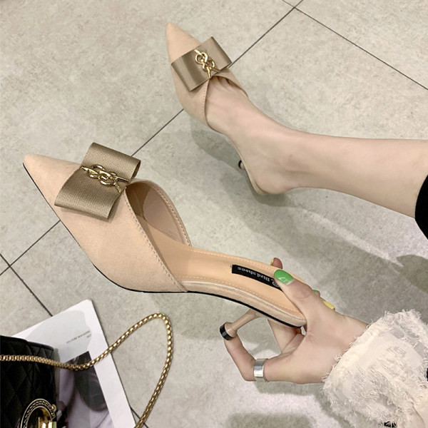 Moderne ženske papuče od eko brušene kože sa trakom