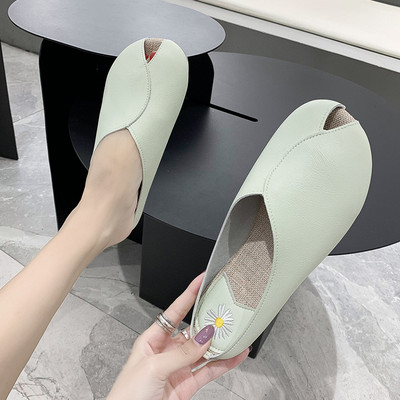 Moderne papuče od umjetne kože s vezom u više boja