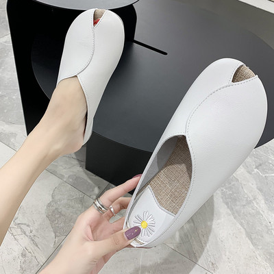 Moderne papuče od umjetne kože s vezom u više boja