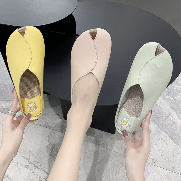 Moderne papuče od umjetne kože s vezom u više boja