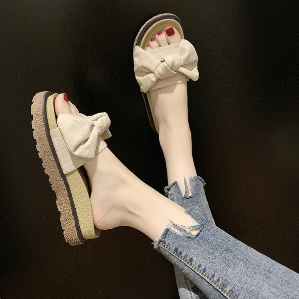 Ženske papuče s trakom i platformom od 4 cm