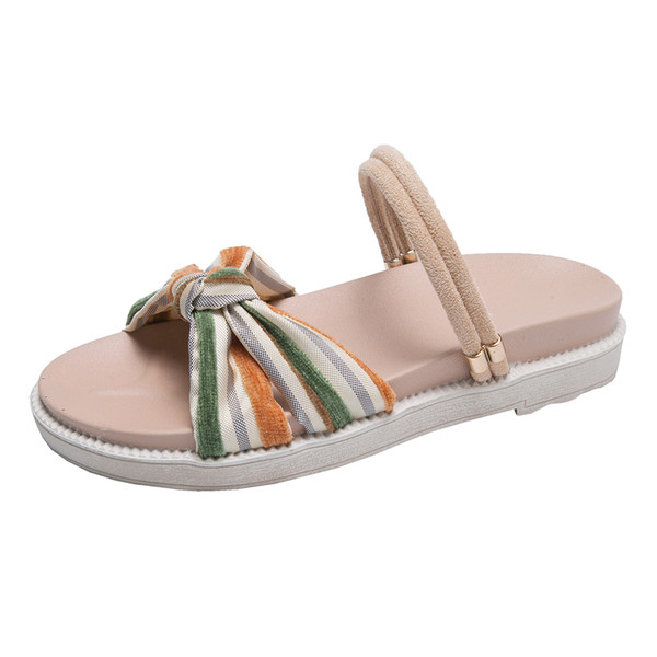 Papuci de dama colorati cu talpa plate