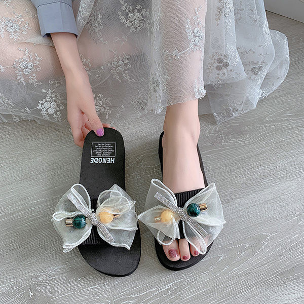 Ležerne ženske papuče sa trakom od tila - više boja