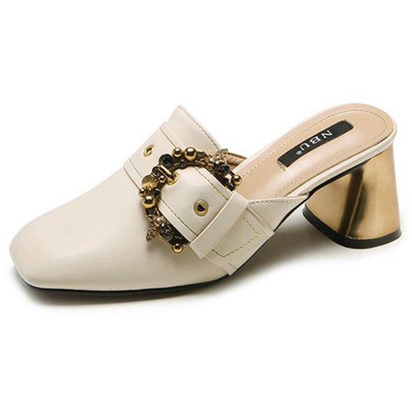 Ležerne proljetne papuče s petom i kopčom