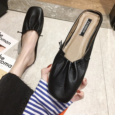 Papuci casual de dama din piele in trei culori