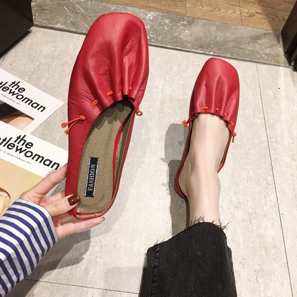 Papuci casual de dama din piele in trei culori