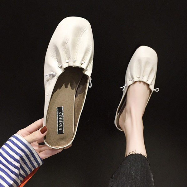 Papuci casual de dama din piele in trei culori