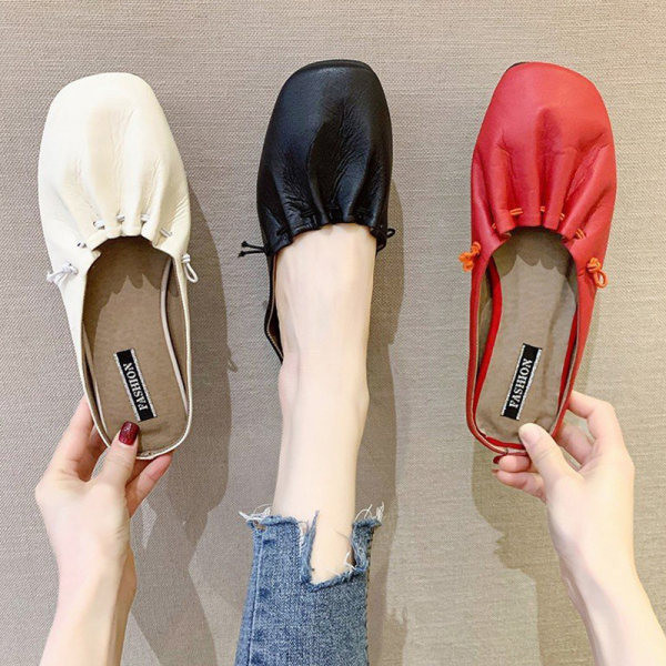 Papuci casual de dama din piele in trei culori