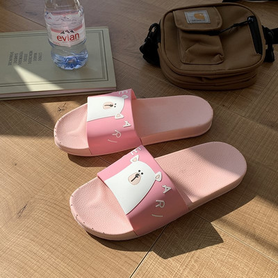 Ležerne ženske papuče s medvjedićem i ravnim potplatom za plažu