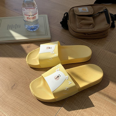 Ležerne ženske papuče s medvjedićem i ravnim potplatom za plažu