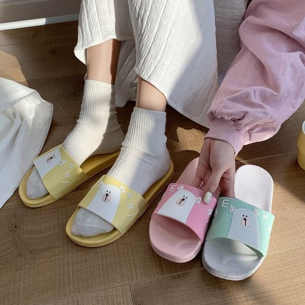 Ležerne ženske papuče s medvjedićem i ravnim potplatom za plažu