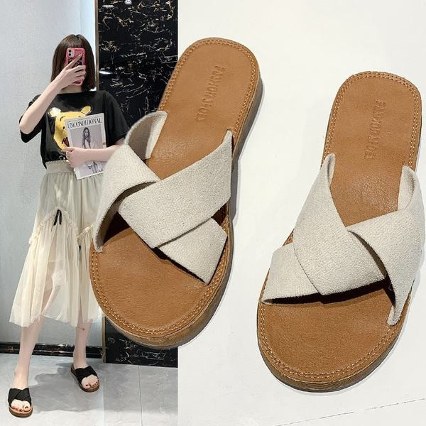 Ženske casual papuče s ravnim potplatom