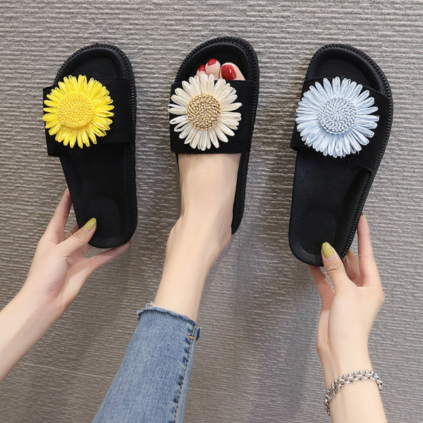 Ženske papuče s ravnim potplatom i 3D cvijetom