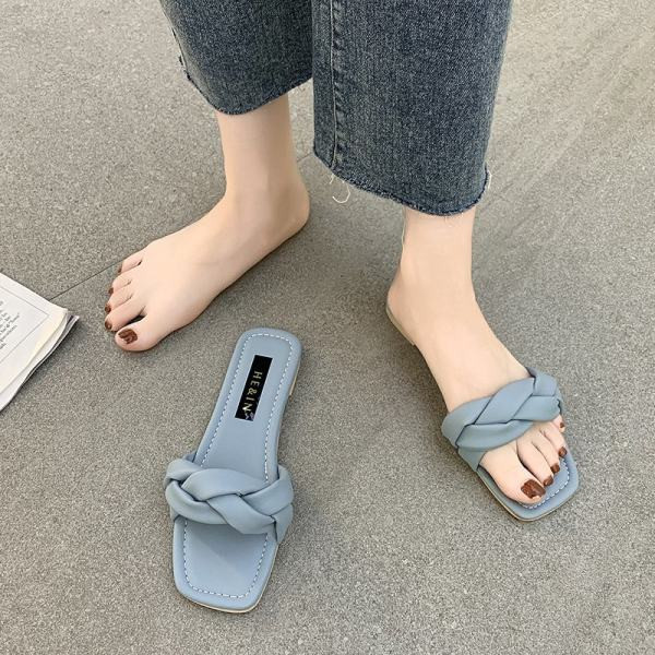 Casual ženske papuče od umjetne kože s ravnim potplatom