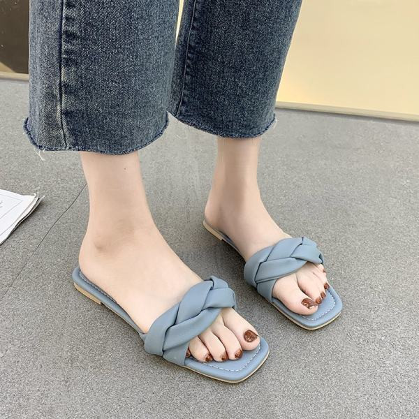 Casual ženske papuče od umjetne kože s ravnim potplatom