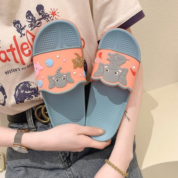 Ženske casual papuče s aplikacijom u boji i ravnim potplatom