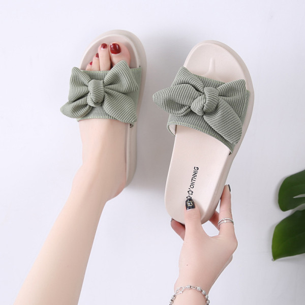 Papuci dama cu panglica tricotata - talpa plata