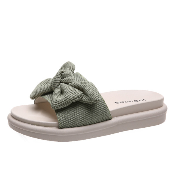 Papuci dama cu panglica tricotata - talpa plata