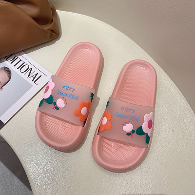 Papuci casual de damă cu inscripție și model floral - potriviti pentru plajă