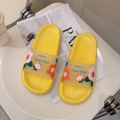 Papuci casual de damă cu inscripție și model floral - potriviti pentru plajă
