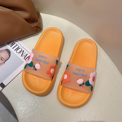 Papuci casual de damă cu inscripție și model floral - potriviti pentru plajă