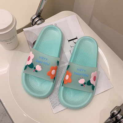 Papuci casual de damă cu inscripție și model floral - potriviti pentru plajă