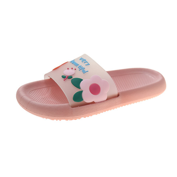 Papuci casual de damă cu inscripție și model floral - potriviti pentru plajă