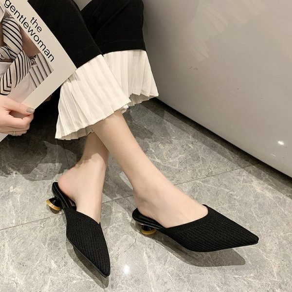 Ženske casual papuče s tekstilnim pletenim dijelom