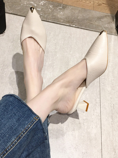 Casual papuče od eko kože sa metalnim vrhom