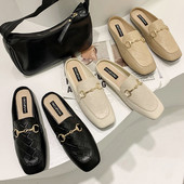 Ženske kožne papuče sa metalnim ukrasima u tri boje