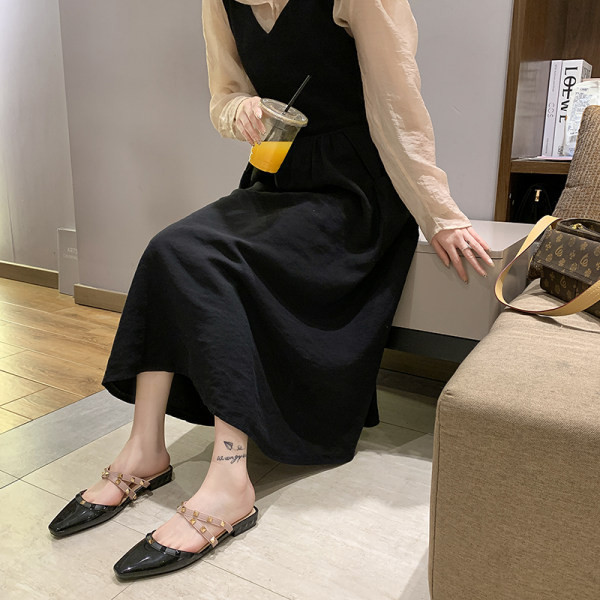 Novi model ženskih papuča na špic sa metalnim cekerima - više boja