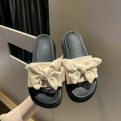 Παντόφλες casual με κορδέλα κατάλληλες για το καλοκαίρι σε τρία χρώματα