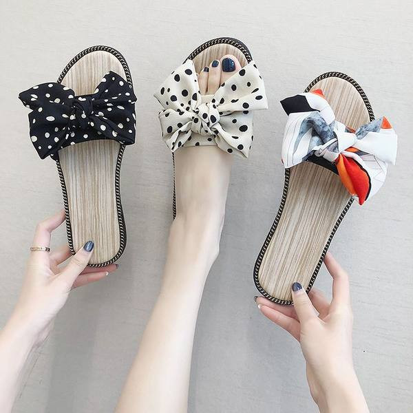 Ležerne ženske papuče s trakom u boji