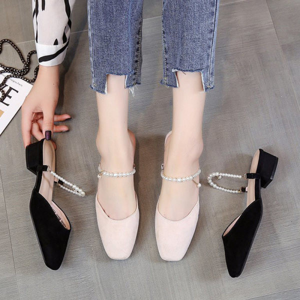 Ženske casual papuče od eko brušene kože s perlama u više boja